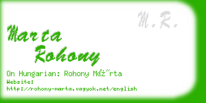 marta rohony business card